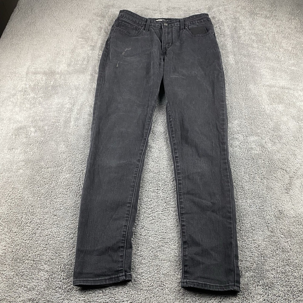 Levis 721 High Rise Skinny Jeans Womens 29‎ Black Mid Rise